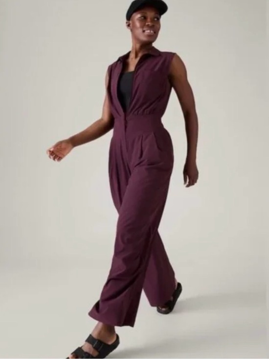 Athleta Pants - Athleta Brooklyn Heights Wide Leg Jumpsuit Size 4